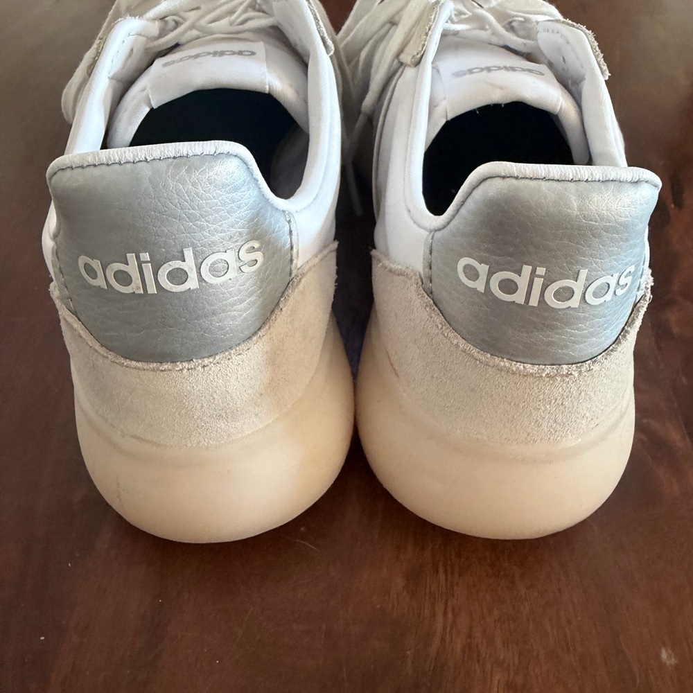 Adidas Kids White and Gray Sneakers